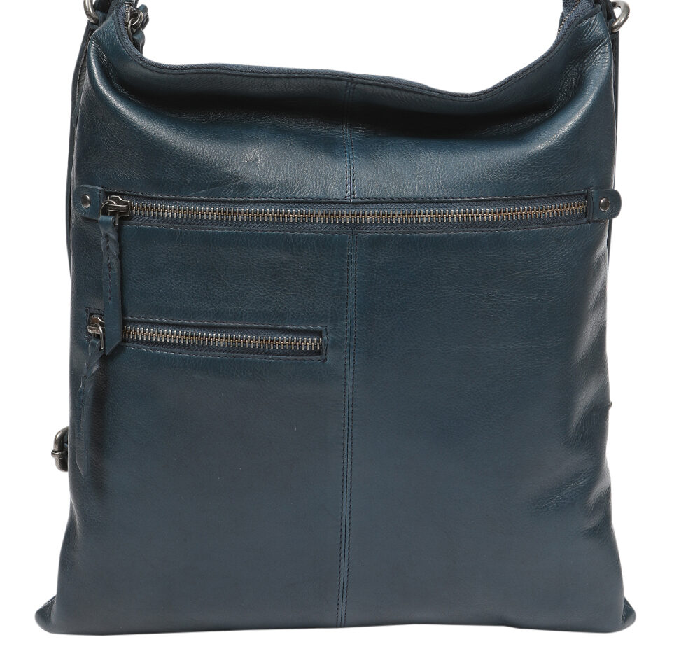 Leather Hobo/Shoulder/Backpack 6314 Midnight