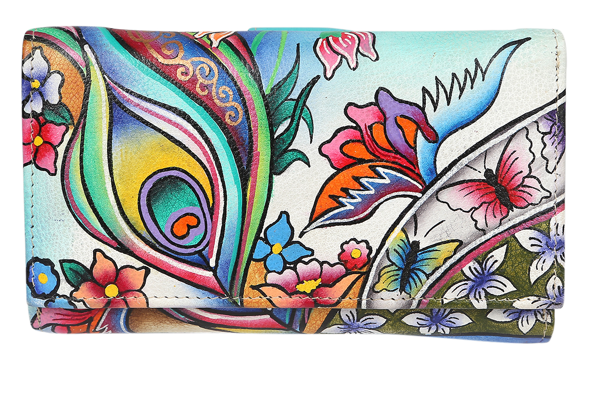 Ladies Hand-Painted Leather Wallet 2193 Coastal Dream