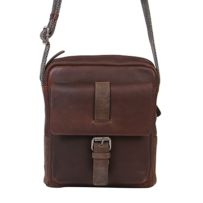 Men’s Vintage Cow Leather Brown Satchel Bag 3910BRM