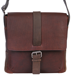 Men’s Vintage Cow Leather Brown Crossbody Bag 3911BRM