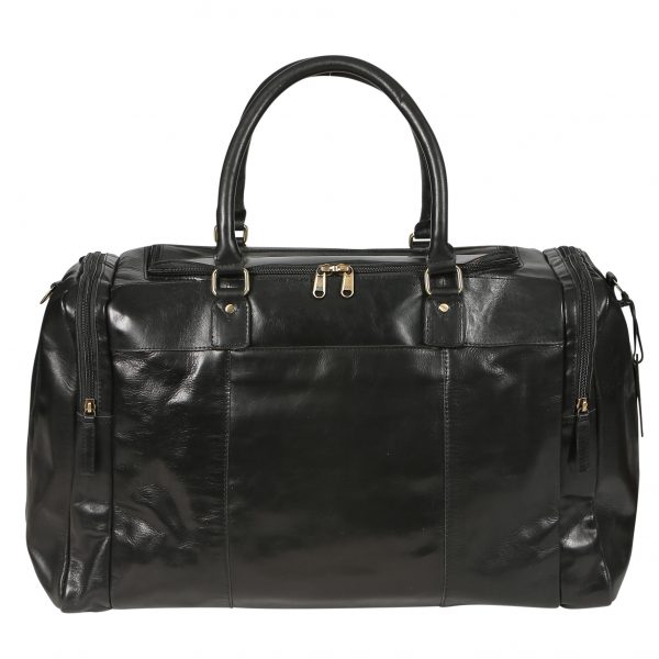 Mens Leather Travel Bag 3917 Black - Image 3