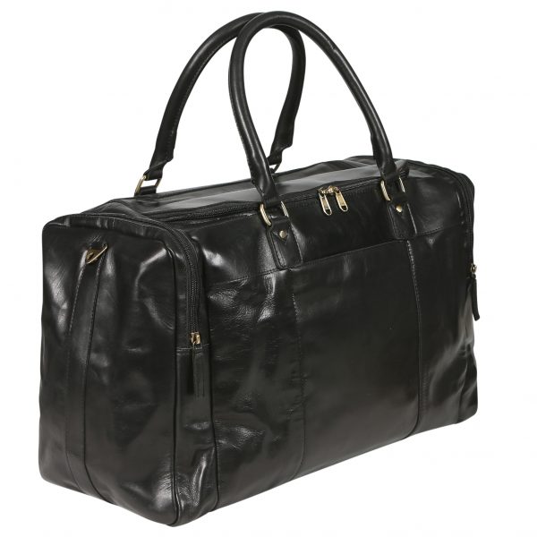 Mens Leather Travel Bag 3917 Black - Image 2