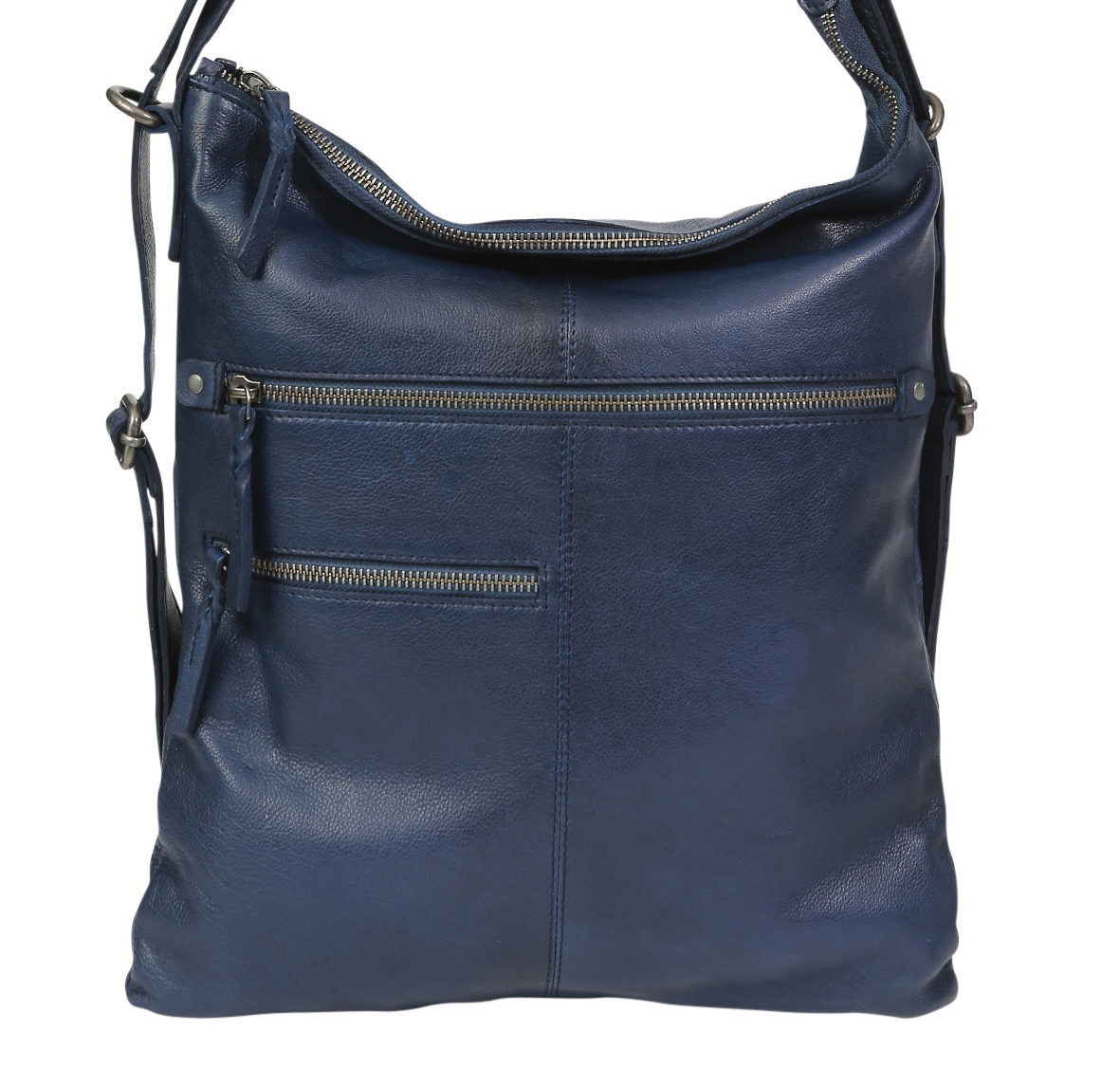 Leather Hobo/Shoulder/Backpack 6314 Navy
