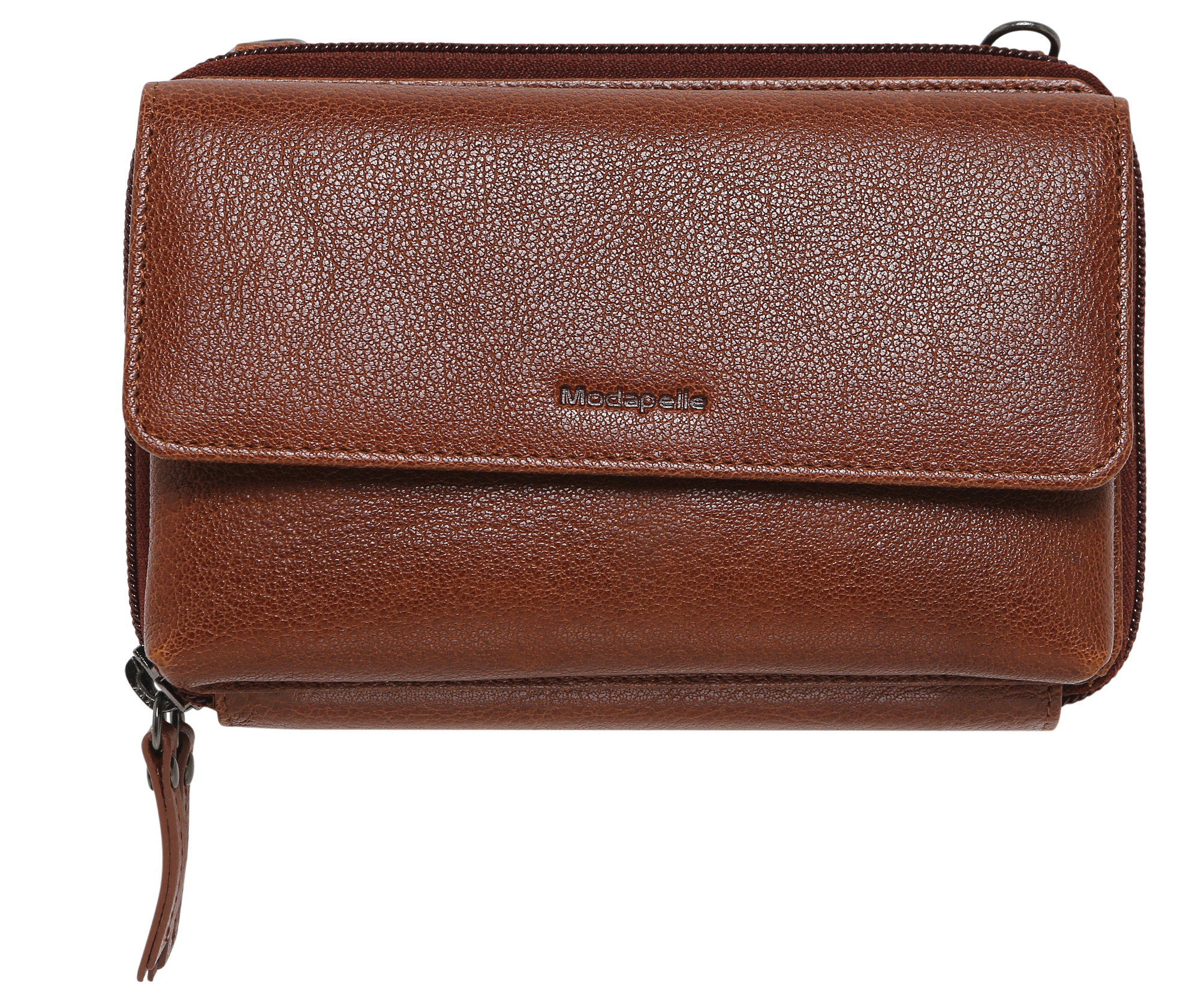 Ladies Leather Cross Body/Wallet Bag 7319 Cognac