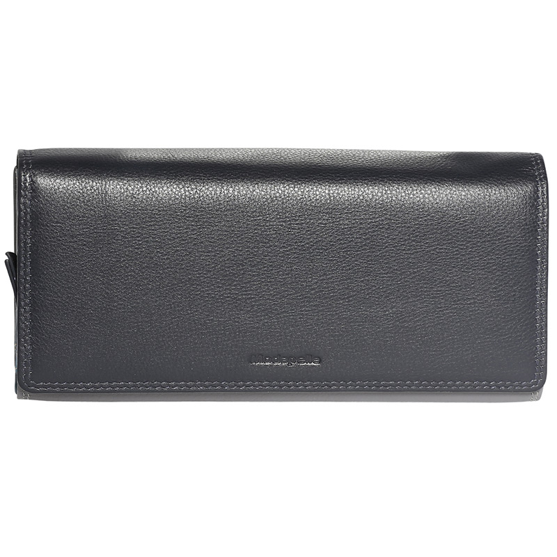 Leather 2018 Winter Grey/Blue & Multi Coloured Wallet 7324GMU