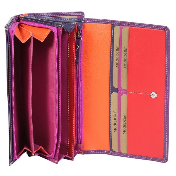 Leather 2018 Winter Purple & Multi Coloured Wallet 7324PMU - Image 3
