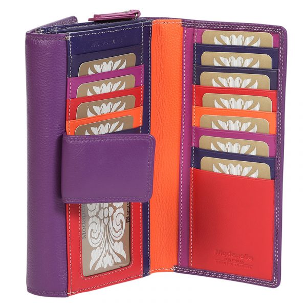 Leather 2018 Winter Purple & Multi Coloured Wallet 7324PMU - Image 4