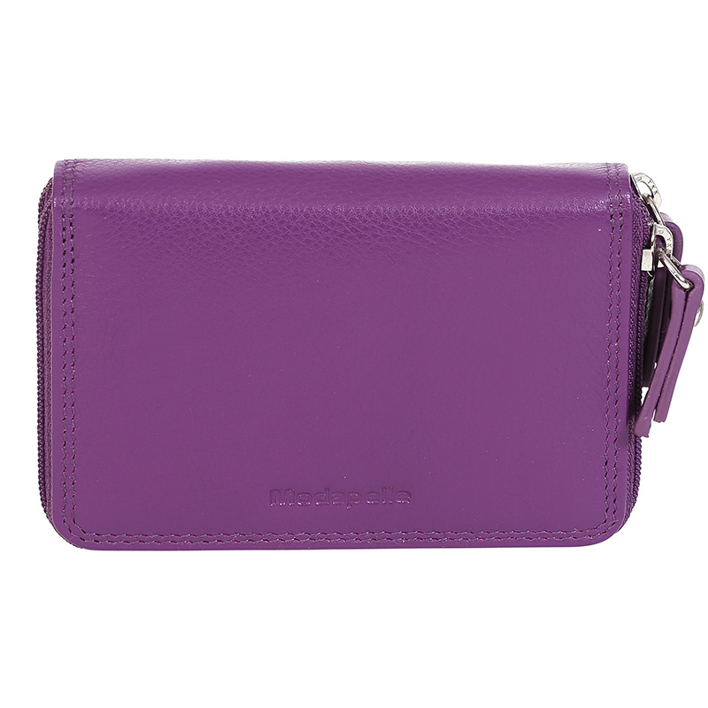 Leather Purple & Multi Coloured Wallet 7326PMU