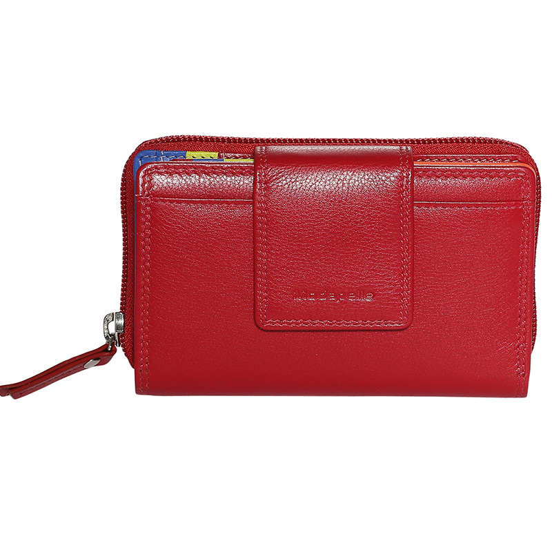Leather Red & Multi Coloured Wallet 7328RMU
