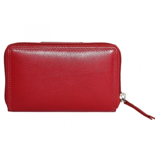 Leather Red & Multi Coloured Wallet 7328RMU - Image 2