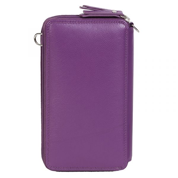Leather Winter Purple & Multi Coloured Wallet 7330 - Image 2