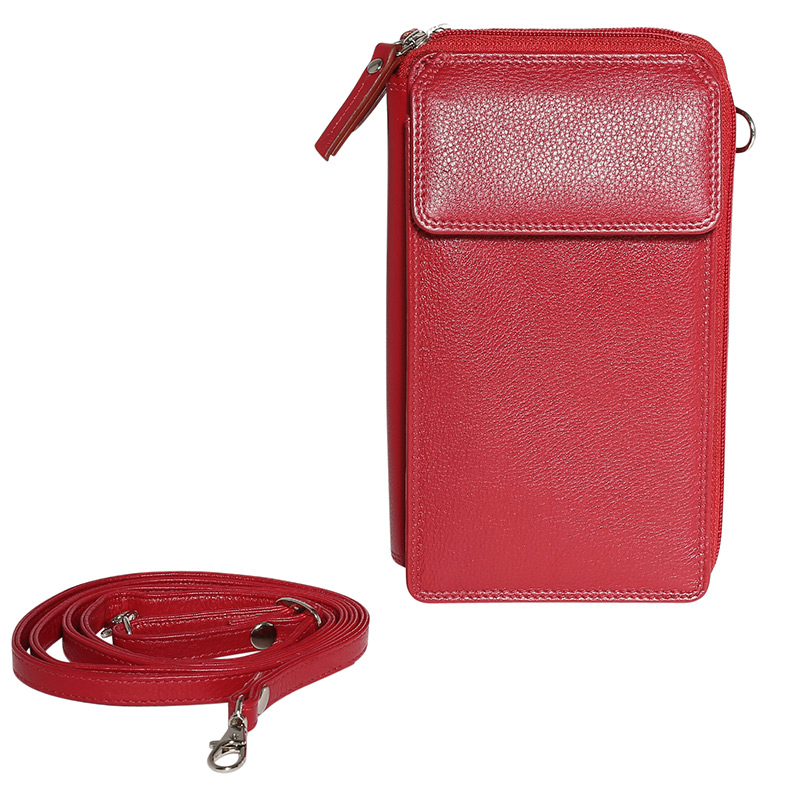 Leather 2018 Winter Red & Multi Coloured Wallet 7330RMU