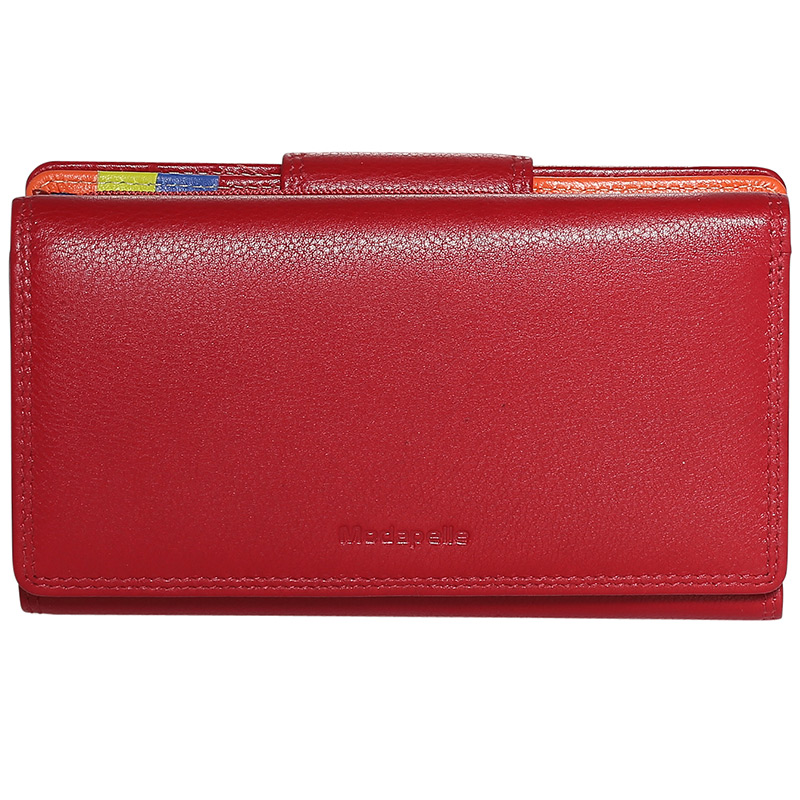 Leather 2018 Winter Red & Multi Coloured Wallet 7332RMU