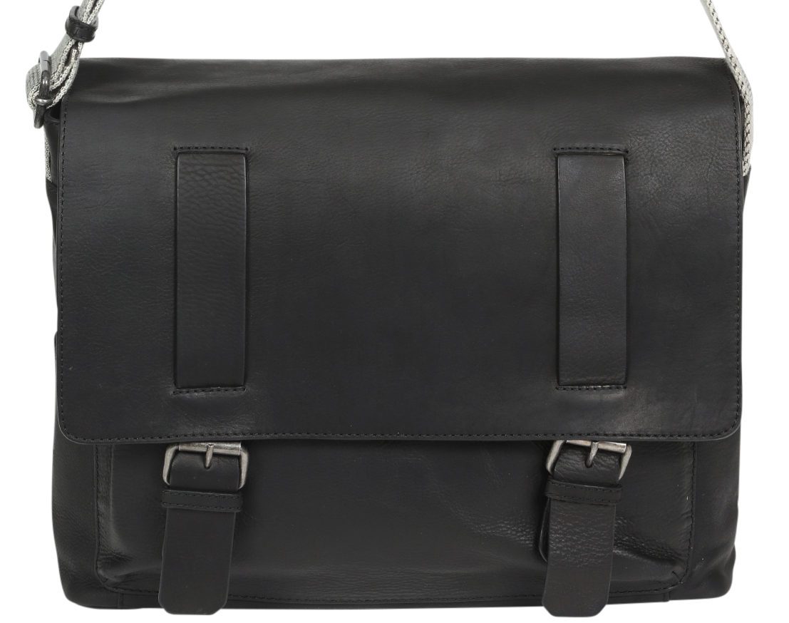 Mens Leather Satchel/Crossbody 3915 Black