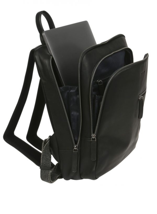 Men's Leather Satchel/Men's Backpack 3950 Black - Image 3