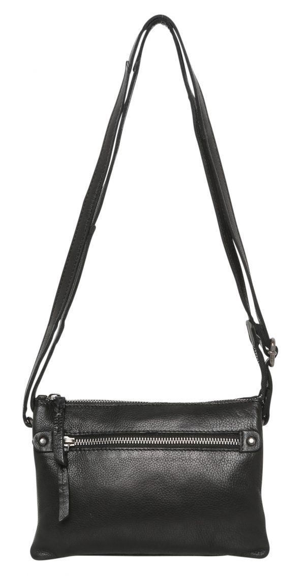 Leather Cross Body/Leather Shoulder Bag 6316 Black - Image 2