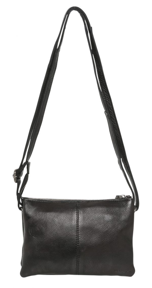 Leather Cross Body/Leather Shoulder Bag 6316 Black - Image 3