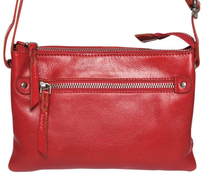 Leather Cross Body/Leather Shoulder Bag 6316 Red
