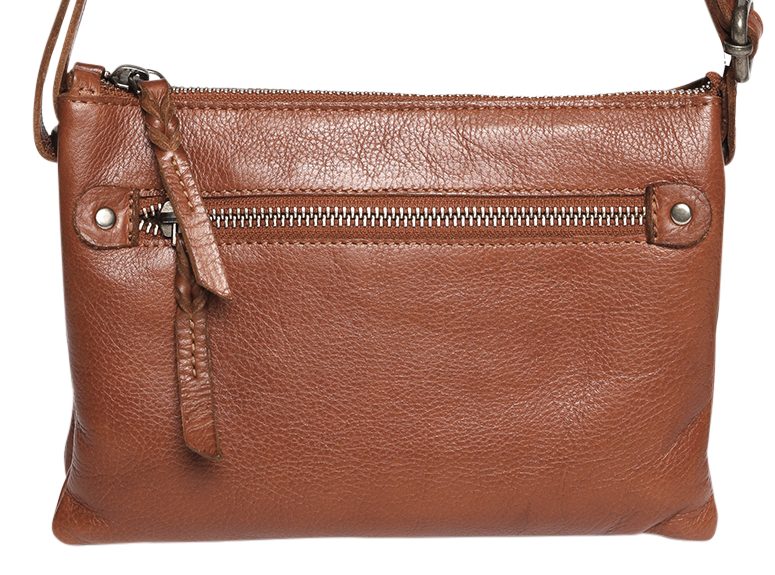 Leather Cross Body/Leather Shoulder Bag 6316 Tan