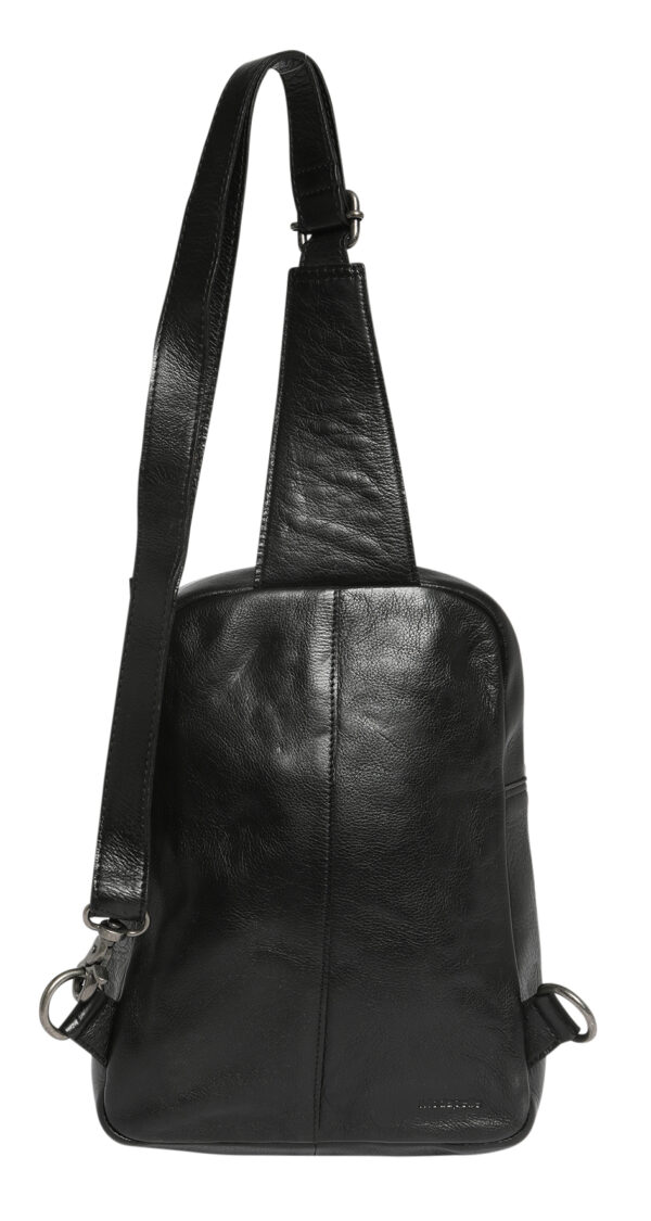 Ladies Leather Cross Body Sling Bag 7638 Black - Image 2
