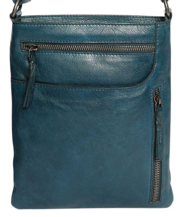 Ladies Leather Shoulder/Cross Body Bag 7688 Denim