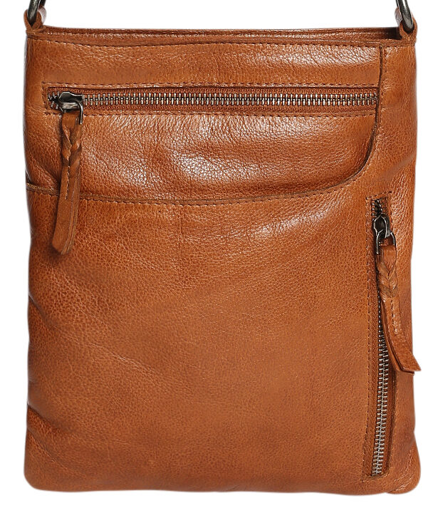 Ladies Leather Shoulder/Cross Body Bag 7688 Tan