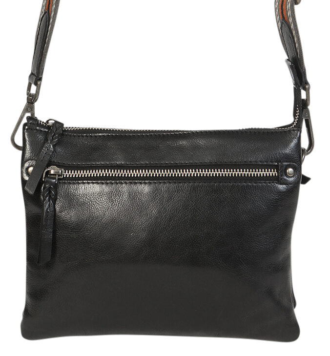 Ladies Leather Shoulder/Cross Body Bag 7698 Black