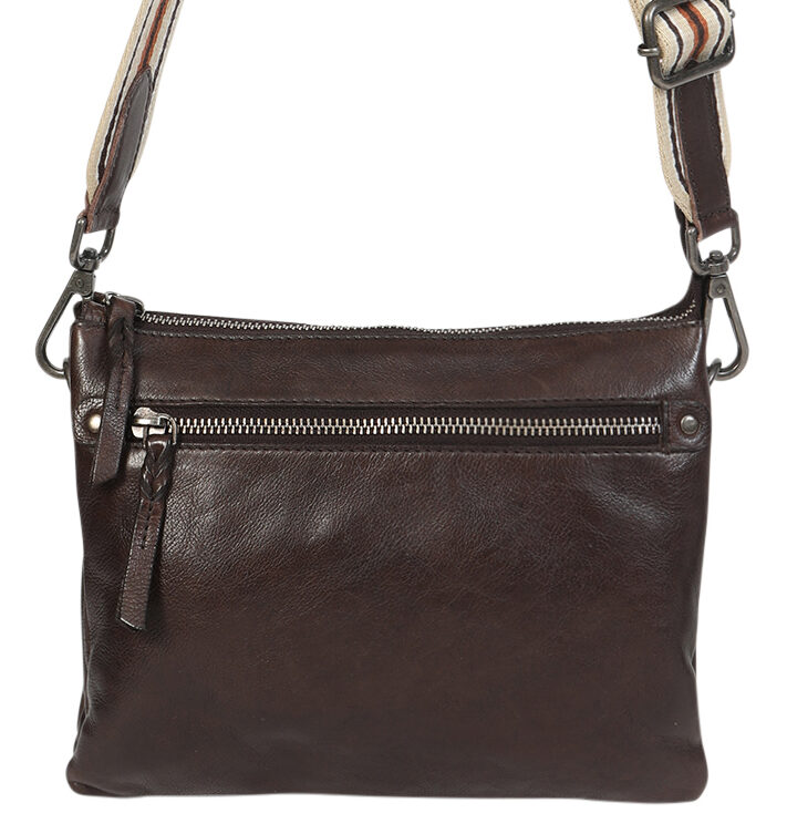 Ladies Leather Shoulder/Cross Body Bag 7698 Coffee