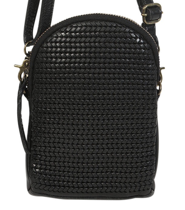 Ladies Leather Shoulder/Cross Body Bag Black 7726