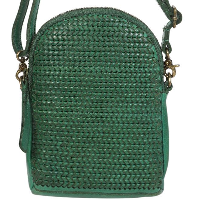 Ladies Leather Shoulder/Cross Body Bag Green 7726