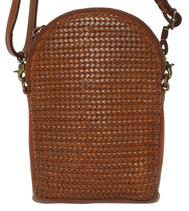 Ladies Leather Shoulder/Cross Body Bag Tan 7726