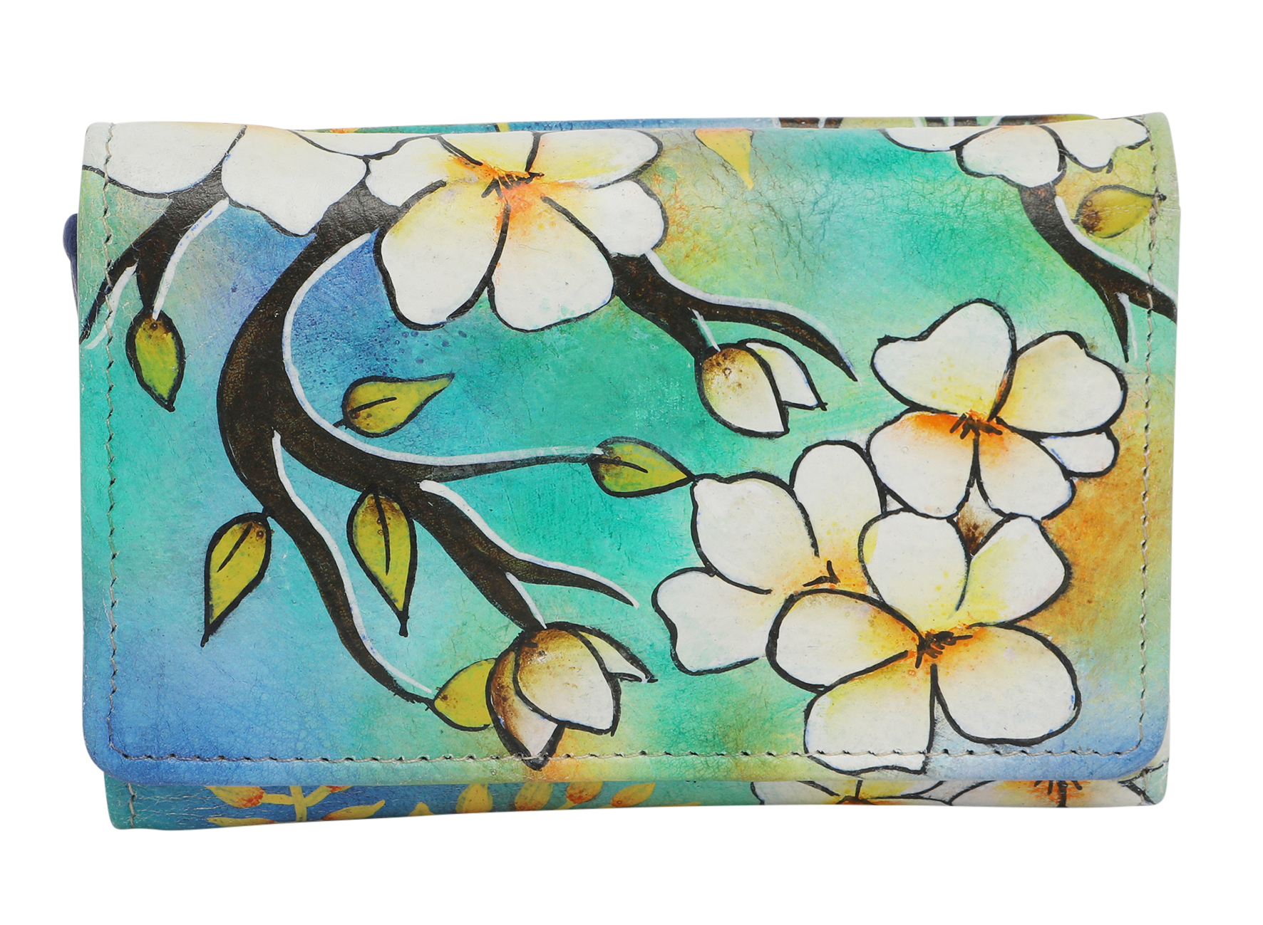 Ladies Leather Wallet, Hand Painted and New Arrivals 3190 Frangipani