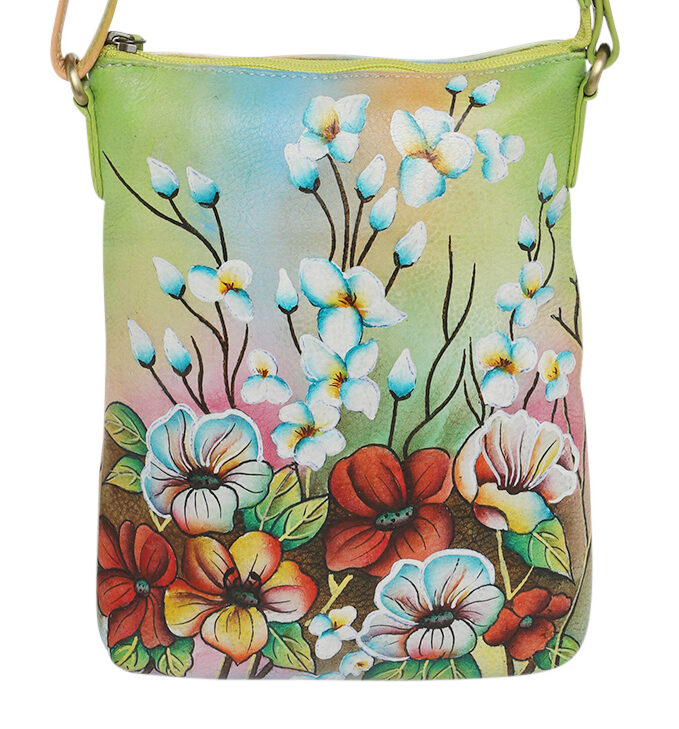 Ladies Leather Shoulder/Cross Body, Hand painted – New Arrivals 3191 Floral Field