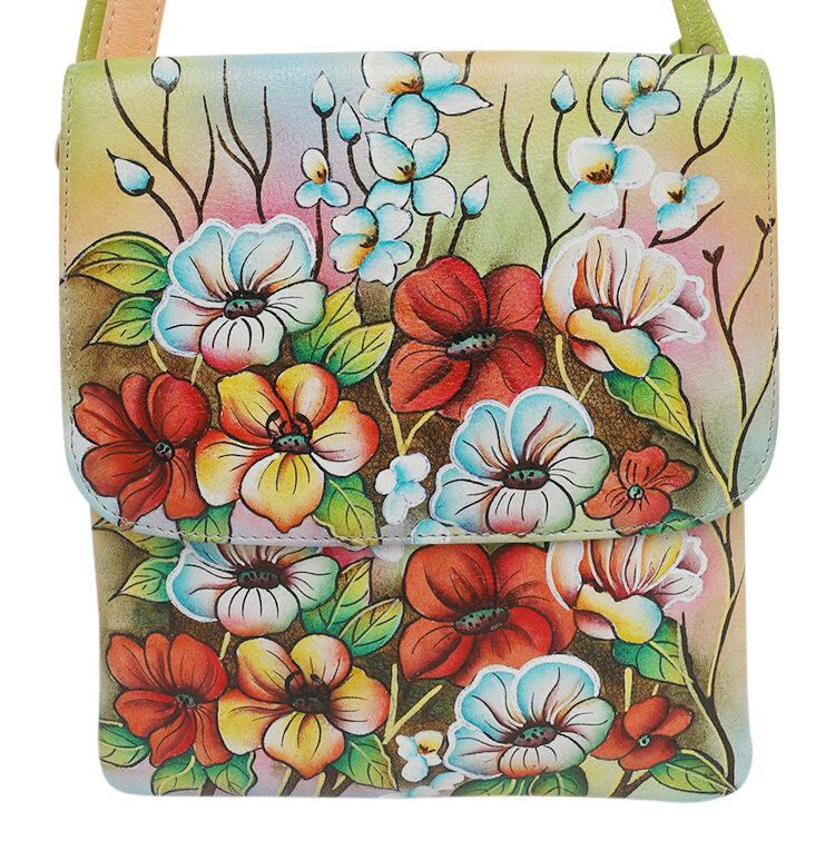 Ladies Leather Shoulder/Cross Body, Hand painted – New Arrivals 3196 Floral Field
