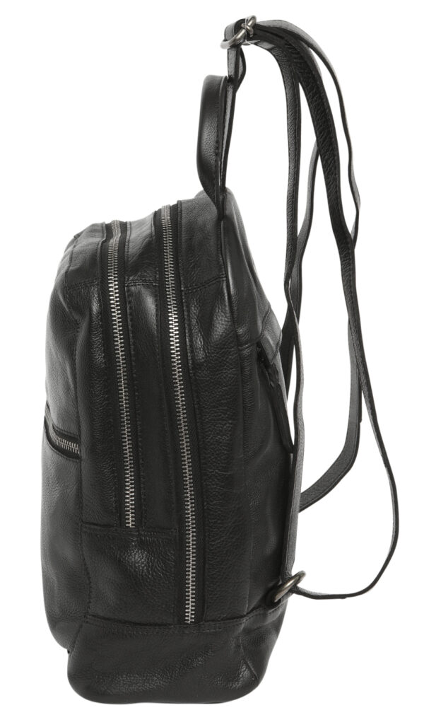 Ladies Leather Backpack - New Arrivals 7632 Black - Image 3