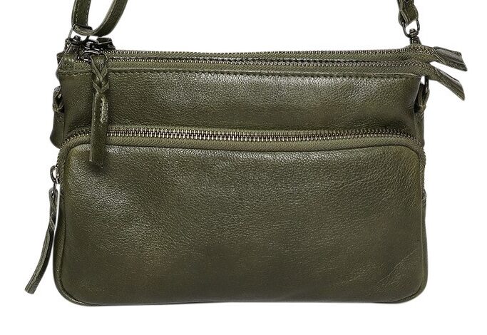 Ladies Leather Shoulder/Cross Body Bag – New Arrivals 7760 Olive