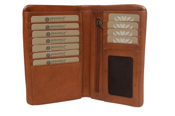 Ladies Leather Wallet New Arrivals 7838 Tan - Image 3