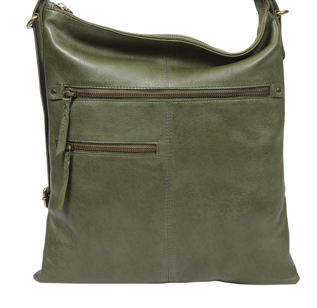 Leather Hobo/Shoulder/Backpack 6314 Olive