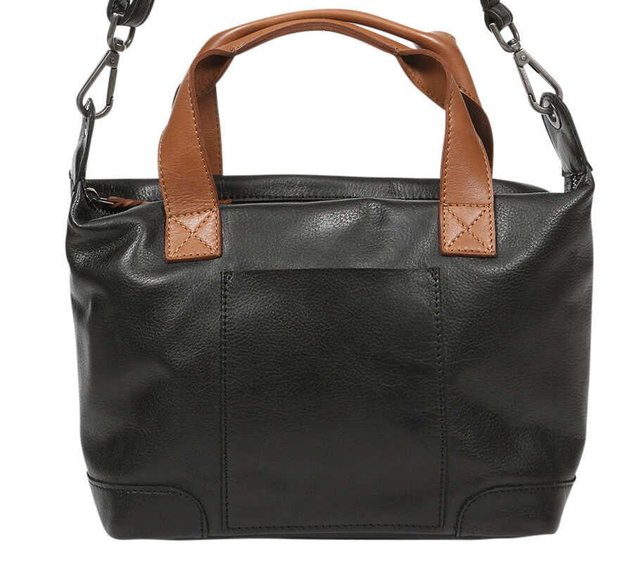 Ladies Leather Shoulder/Cross Body – New Arrival 7852 Black/Tan