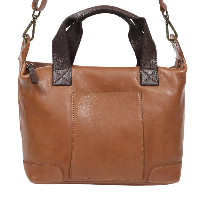 Ladies Leather Shoulder/Cross Body – New Arrival 7852 Tan/Dark Brown