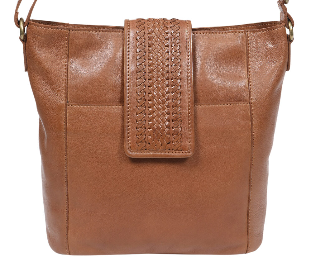 Ladies Leather Shoulder/Cross Body – New Arrival 7856 Tan