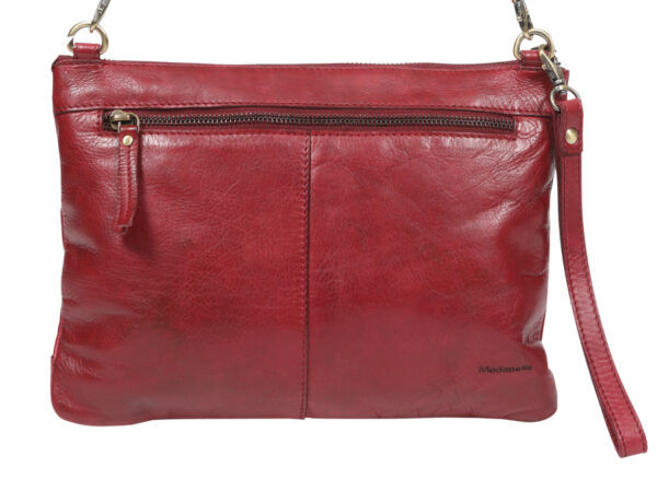 Ladies Leather Cross Body/Wristlet Bag – New Arrivals 7877 Burgundy - Image 2