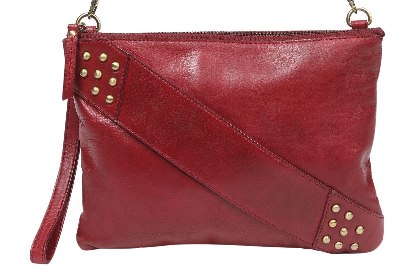 Ladies Leather Cross Body/Wristlet Bag – New Arrivals 7877 Burgundy