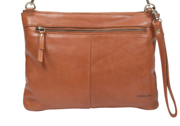 Ladies Leather Cross Body/Wristlet Bag – New Arrivals 7877 Black Tan - Image 2