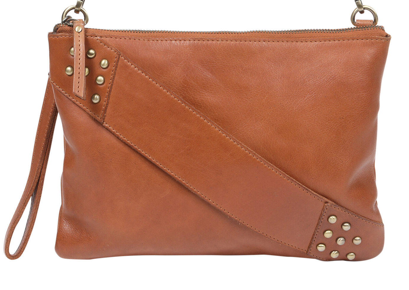 Ladies Leather Cross Body/Wristlet Bag – New Arrivals 7877 Black Tan