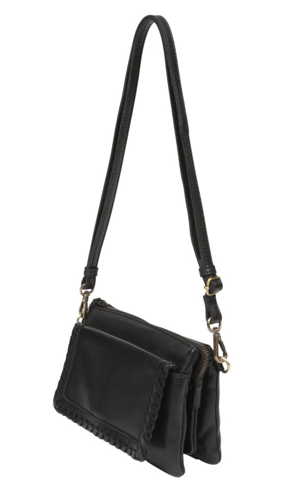 Ladies Leather Cross Body – New Arrivals 7880 Black - Image 3