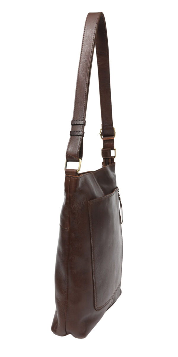 Ladies Leather Hobo/Cross Body Bag - New Arrivals 7884 Brown - Image 3