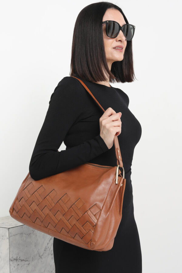 Ladies Leather Hobo/Shoulder Bag – New Arrivals 7876 Black - Image 4
