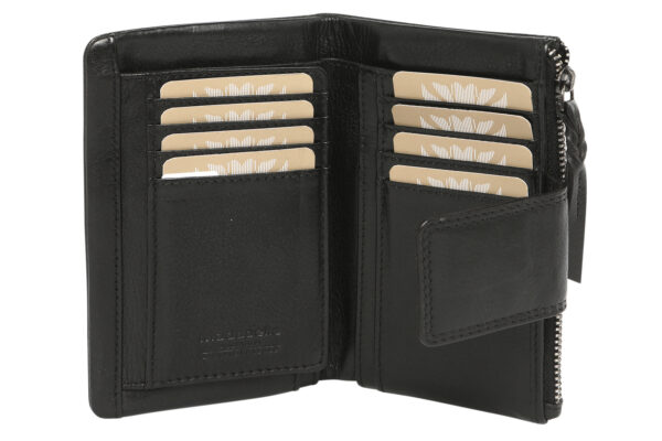 Ladies Leather Wallet - New Arrivals 7635 Black - Image 3