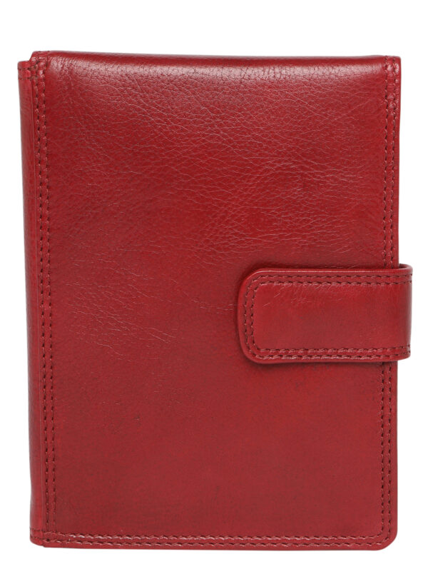 Ladies Leather Travel Wallet - New Arrivals 7707 Scarlet